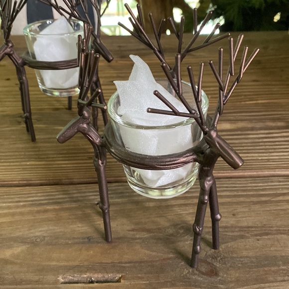 Yankee Candle Rustic Woodsy Triple Twiggy Deer Glass and Metal Votive Holders 🦌 - Picture 5 of 16